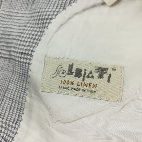SuitSupply Sport Coat Blazer 36S Solbiati 100% Linen Glen Plaid Gray - Picture 7 of 15